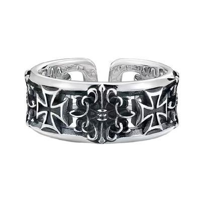 Inele Retro cu Cruci pentru Bărbați Bijuterii Punk Hip Hop Accesoriu Reglabil Gotic pentru Stiluri de Modă Independente