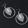 Fashionable Leaf and Circle Drop Earrings , Exaggerated Design Alloy Earrings for Women , Trendy Accessory