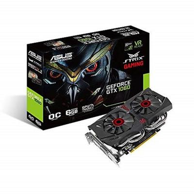 Carte Vidéo Overclockée ASUS STRIX Series NVIDIA GeForce GTX1060 avec 6 Go de Mémoire R.O.G. (STRIX-GTX1060-DC2O6G)