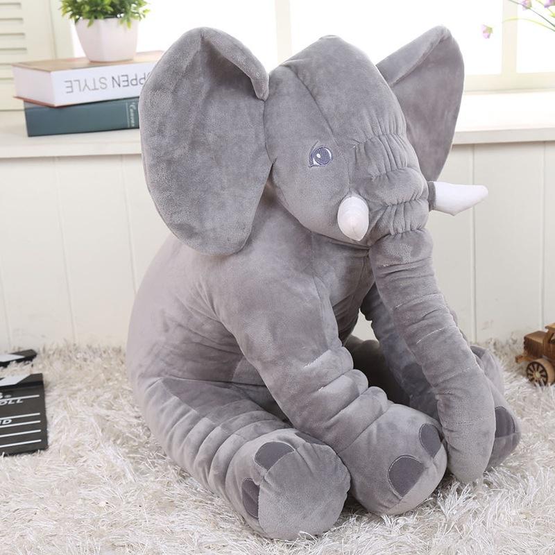 Cartoon Big Size Plush Elephant Toy Kids Sleeping Back Cushion Stuffed Pillow Animal Doll Baby Doll Birthday Gift for Children