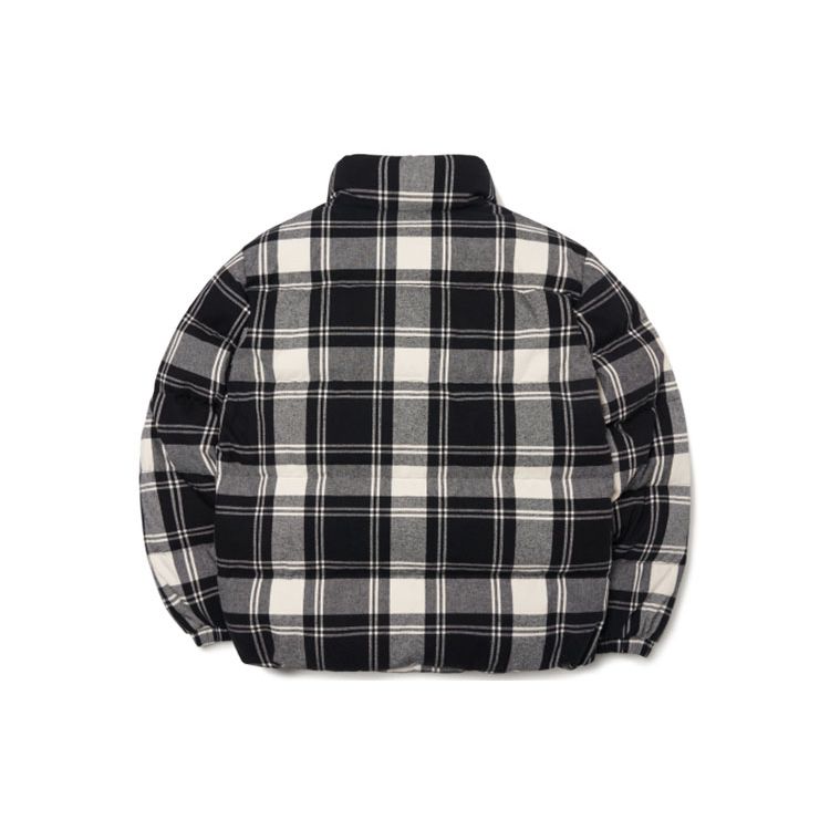 MLB New York Yankees Plaid Padded Lightweight Short Bread Cotton Jacket Winter Unisex Jacket Black 3ADJP0216-50CRS