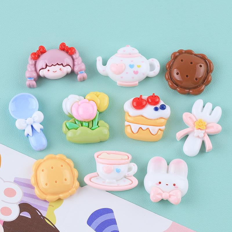 Glossy Handmade Cartoon Girl Resin Charms for Crocs and DIY Jewelry