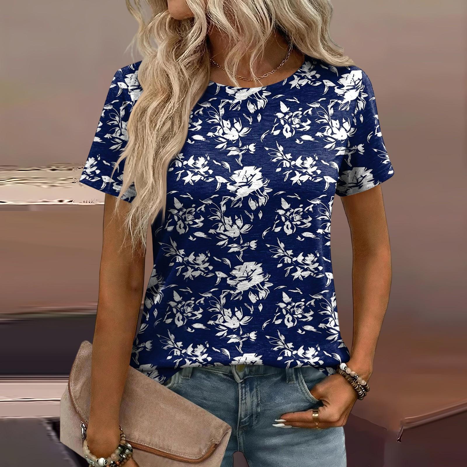 

Boho Tops for Women Short Sleeve Tops Women Casual Ladies Tops Womens Clothing Blouses for Women UK Comfortable Style XL білий