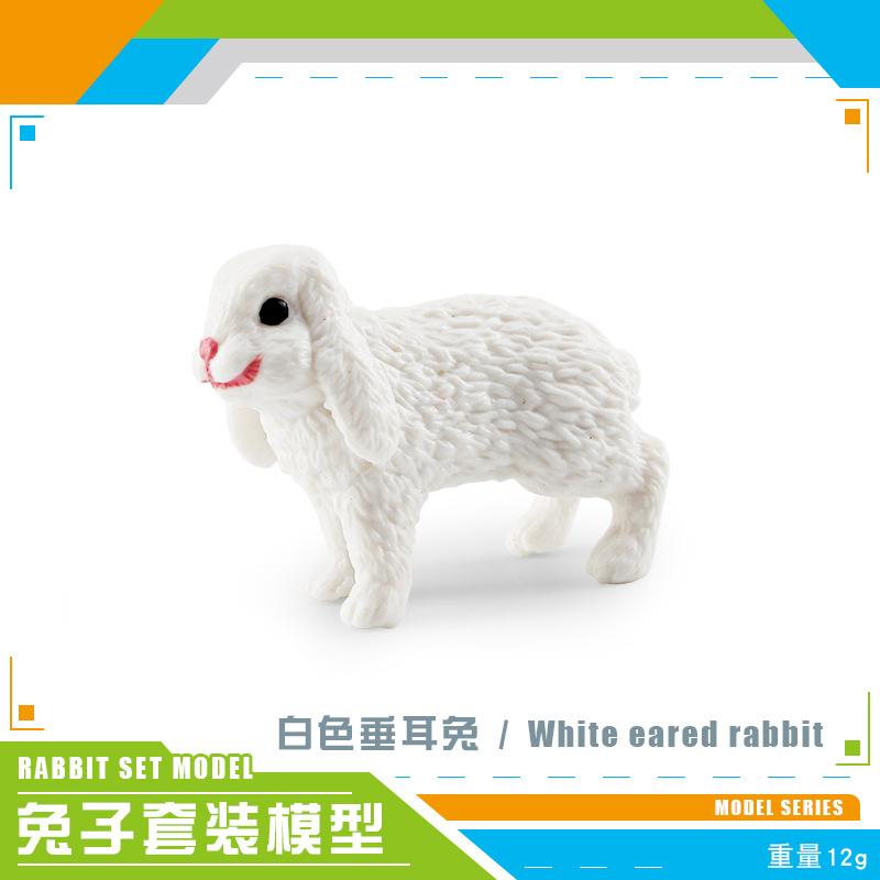 Realistic Rabbit Farm Animal Figurine Set With Wash Face Sitting Dwarf And Lop Designs Ear