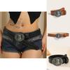 Casual Punk Pu Belt With Metal Snap Closure And Unique Design For Street Fashion