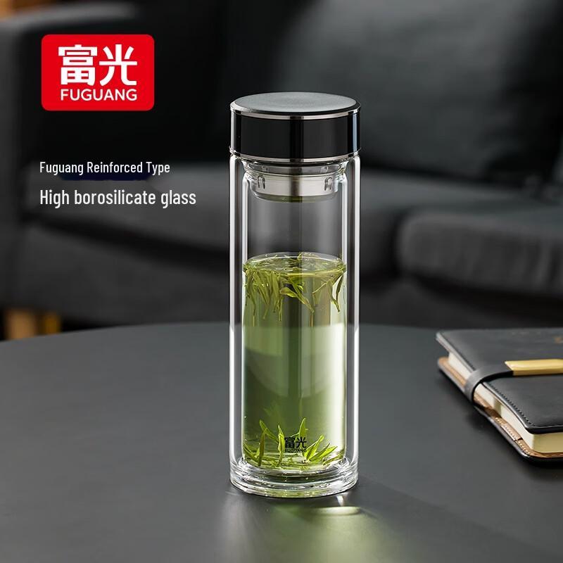 FUGUANG Double-Layer High Borosilicate Glass Tea Bottle 300ml