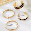 4Pcs Elegant Leopard Print Bangle Set Bohemian Style Open Bangle Stacking Bracelets  Jewelry Gift