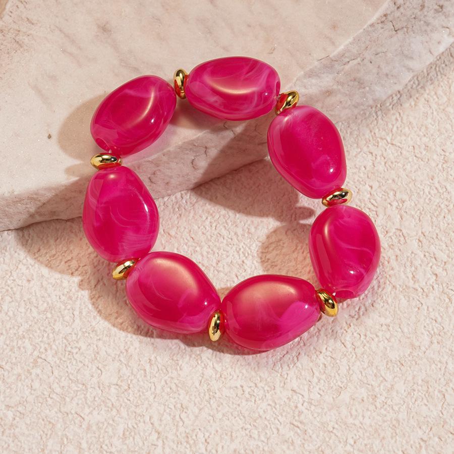 Acrylic Irregular Square Round Beaded Bracelets for Women Multicolor Bohemia Geometric Handmade Bangles Couple Jewelry Travel C