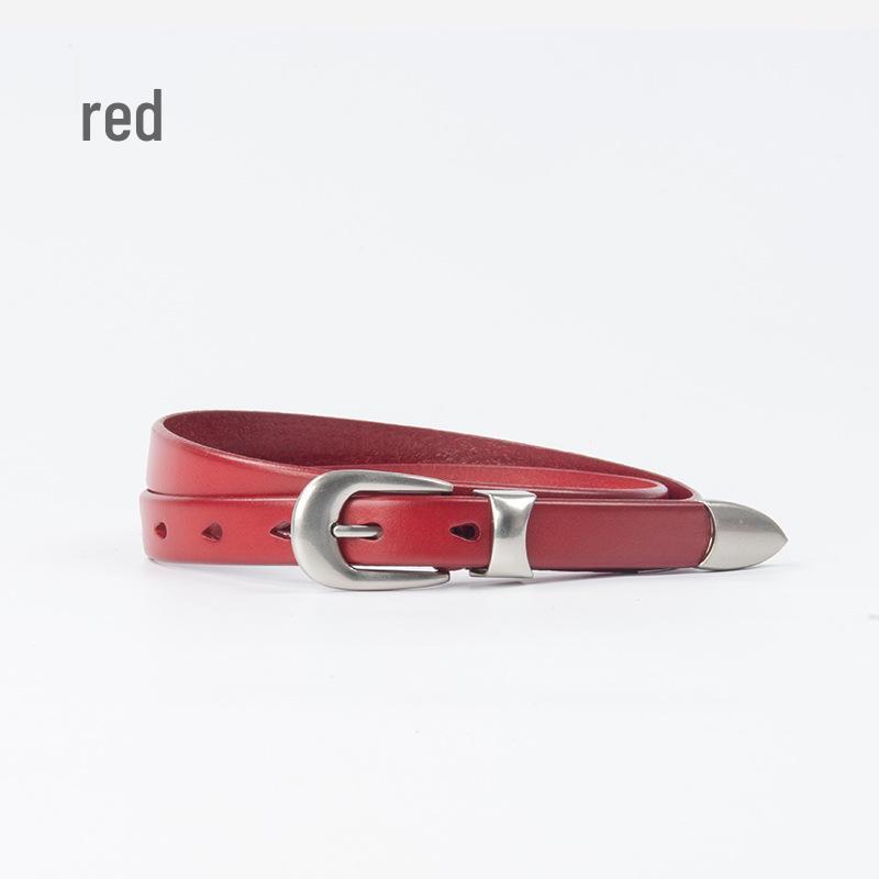 

Женский ретро тонкий кожаный ремень из коровьей кожи с пряжкой из сплава 105cm