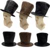 Extra Tall Flat Top Magician Hat Soft Stage Performance Hat  Party Festival Headpiece