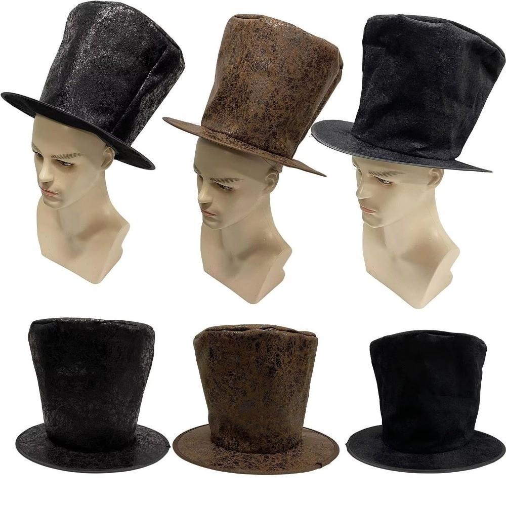 Extra Tall Flat Top Magician Hat Soft Stage Performance Hat  Party Festival Headpiece