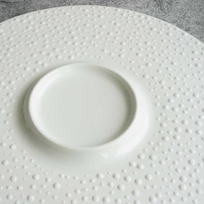 Western Restaurant White Artistic Conception Dish Dessert Dish Special-shaped Soup Dish Kitchen Personality Cooking Tableware