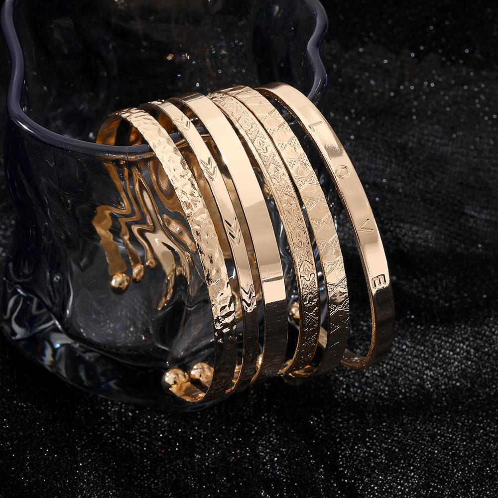 Bracelet Bangle Doré Et Argenté – Fermoir Mousqueton, Anneaux Et Entretoises