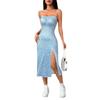 Summer New Dress, Fashion Printed Suspender Pleated Split Suspender Dress