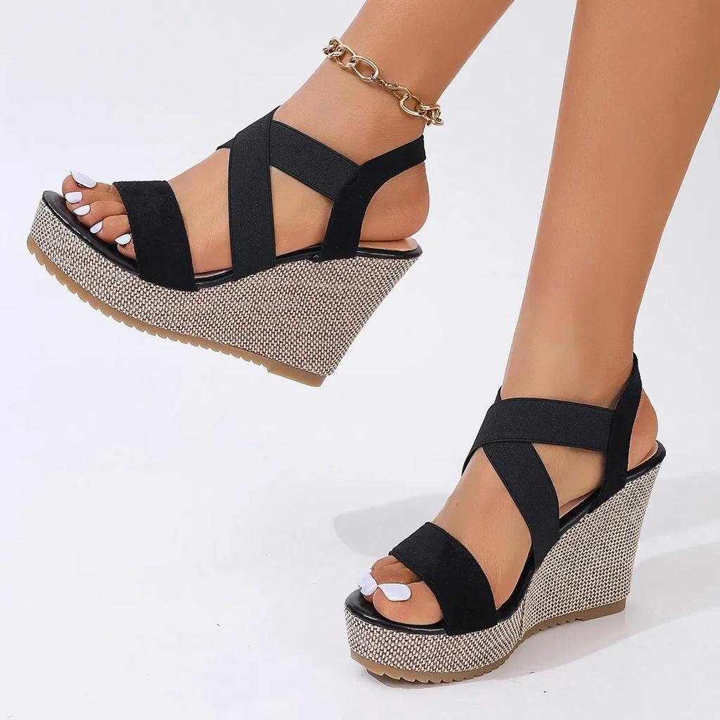 Fashion Women Sandals Wedge Waterproof Thick-soled Shoes New Summer Fashion Sandals Roman Platform-soled Sandals Large Size Women Shoes