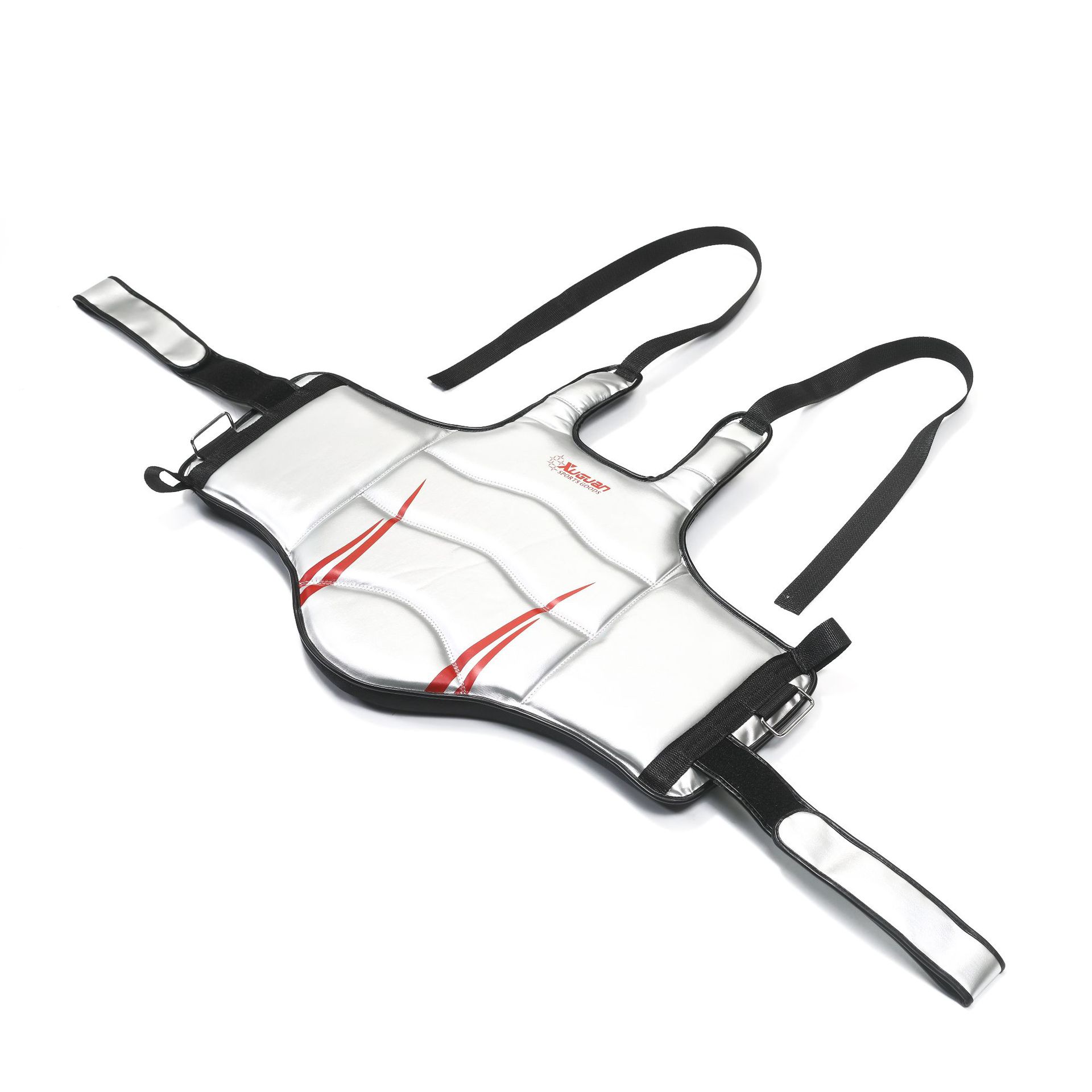 

Бокс Саньда Защита груди Соревнования Обучение Утолщение защитного снаряжения Соревнования для взрослых Практические бои Муай Тай Защита груди S size suitable for 120-150cm белый