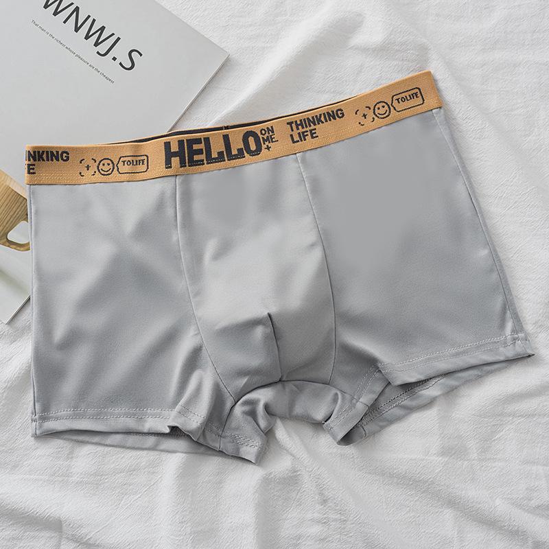 

Мужские дышащие хлопковые шорты-боксеры - большой размер, молодежный спортивный дизайн M 80-100 catties светло-серый