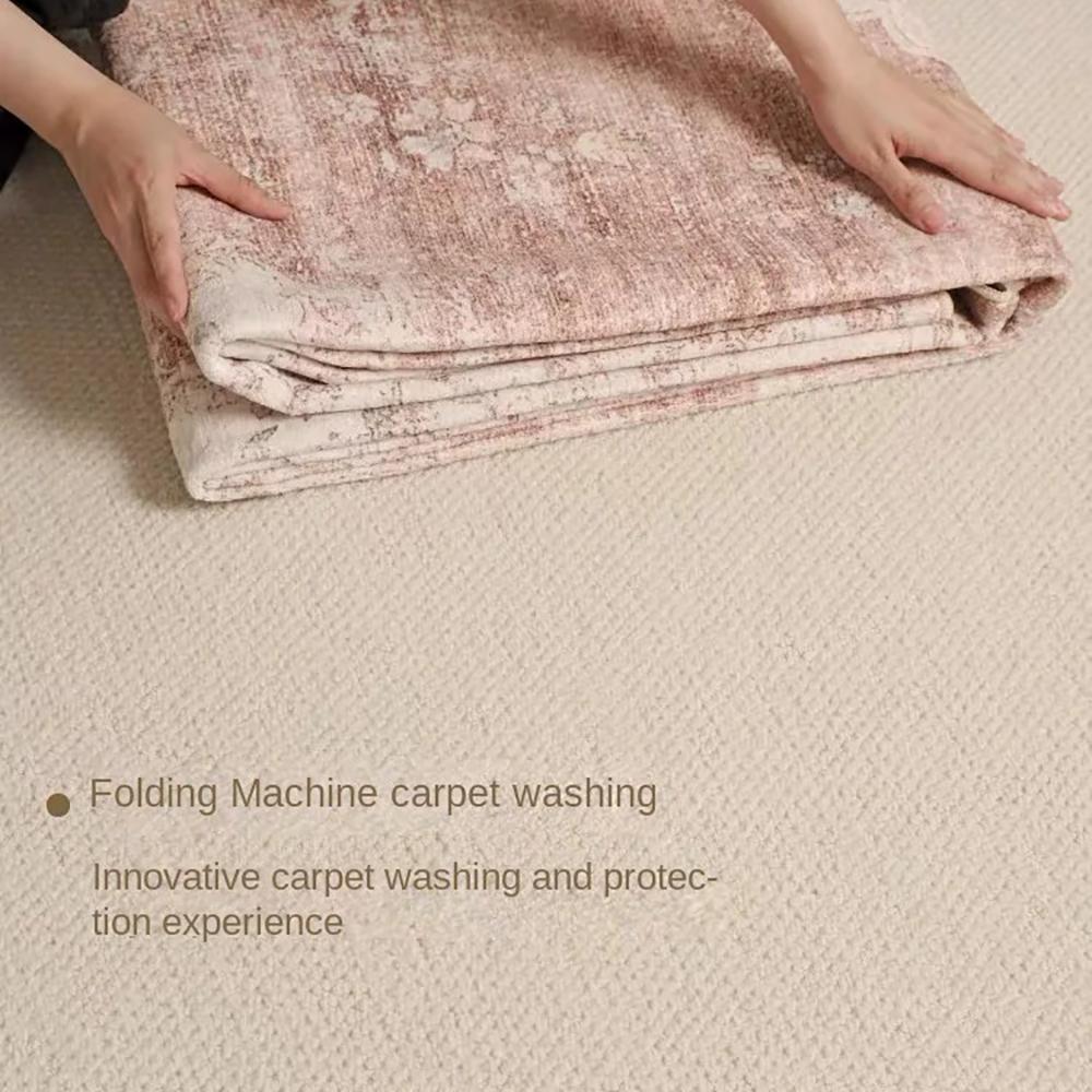 Vikama Bohemian Faux Wool Rug - Ultra-Thin, Stain-Resistant,Non-Slip Carpet For Study Room & Living Room,Soft Floor Mat Home Dec