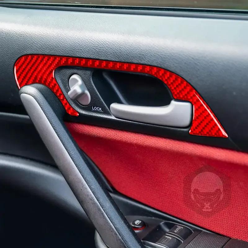 For Honda Civic Si 2001 2002 2003 2004 2005 Accessories Carbon Fiber Car Interior Door Handle Panel Trim Sticker