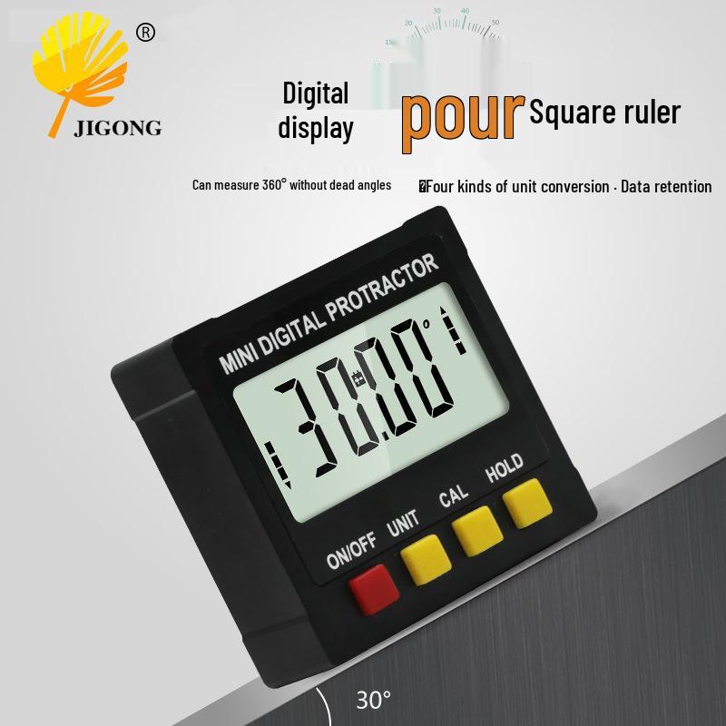 Digital Magnetic Inclinometer and Protractor with Four-Sided Angle Measurement Digital Inclinometer-0.1-As shown-4x90°