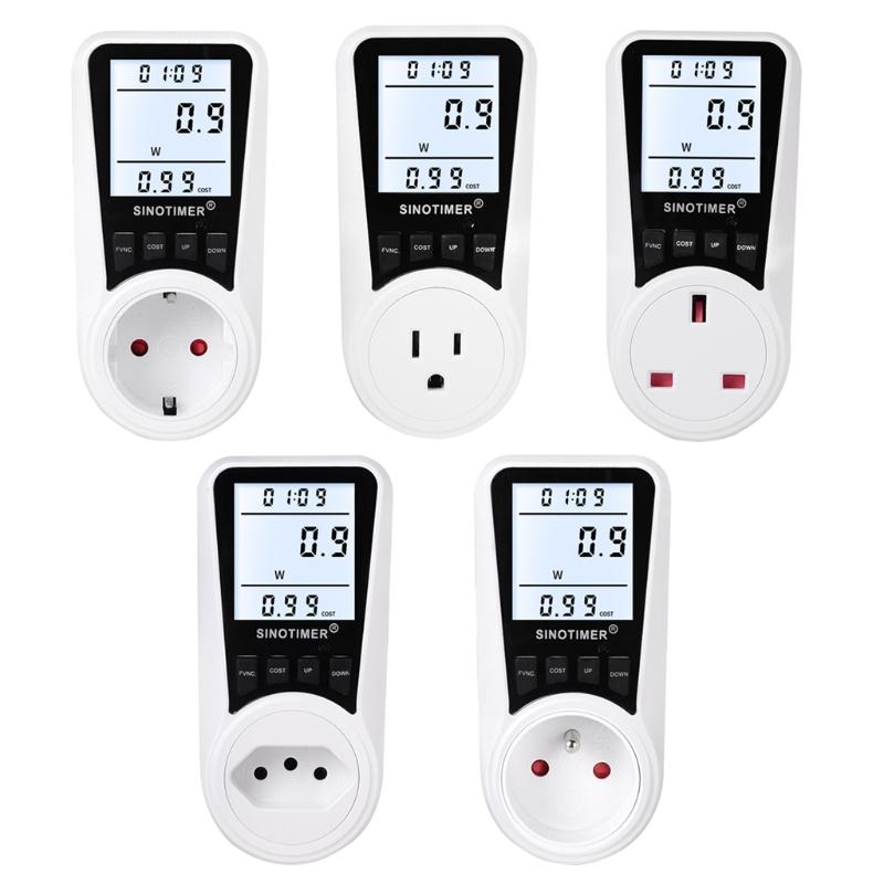 Digital Wattmeter AC Energy Power Meter 110V-230V Socket Power Monitor EU/US/UK Electricity Meter for Energy Saving