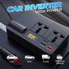 12V/24V Car Inverter 200W DC To AC 220V With Converter Switch QC USB/PD/Type-C Chargers Power Adapter Voltage Detection Tool