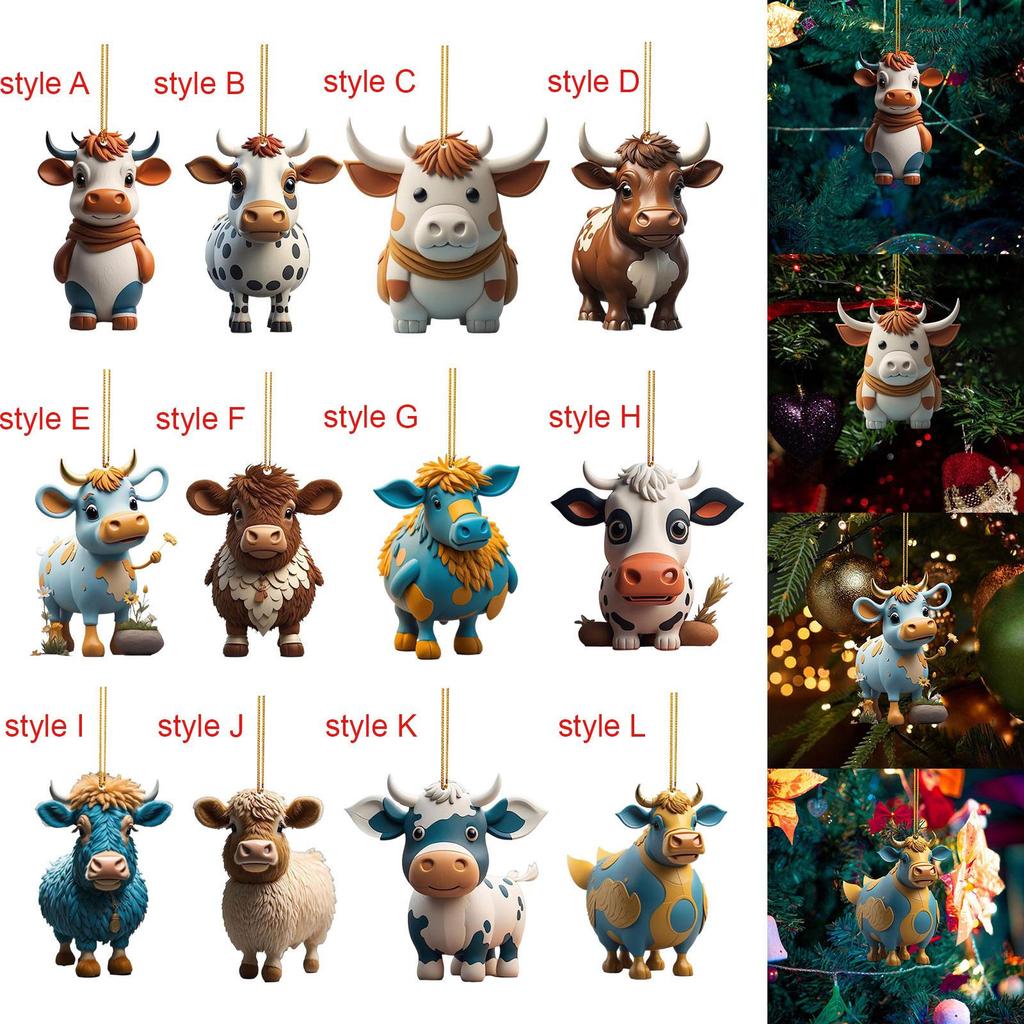 Christmas Tree Decorations Acrylic Ornaments Birthday Gift Door Window Car Pendants for Home