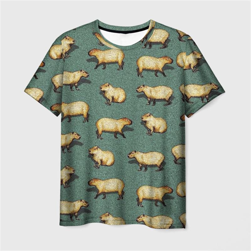 Harajuku New 3D Cute Animal Capybara Printing T Shirt Children Funny Streetwear Short Sleeves Fashion Y2k T-shirts Clothing Tops