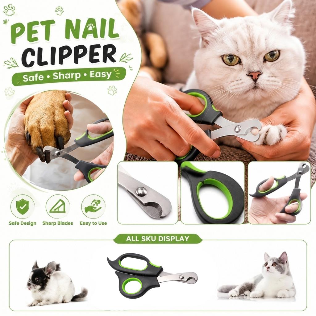Pet Nail Clippers for Cats and Dogs with Safety Guard and Ergonomic Handle Designed for Precise Nail Trimming and Comfortable Grip