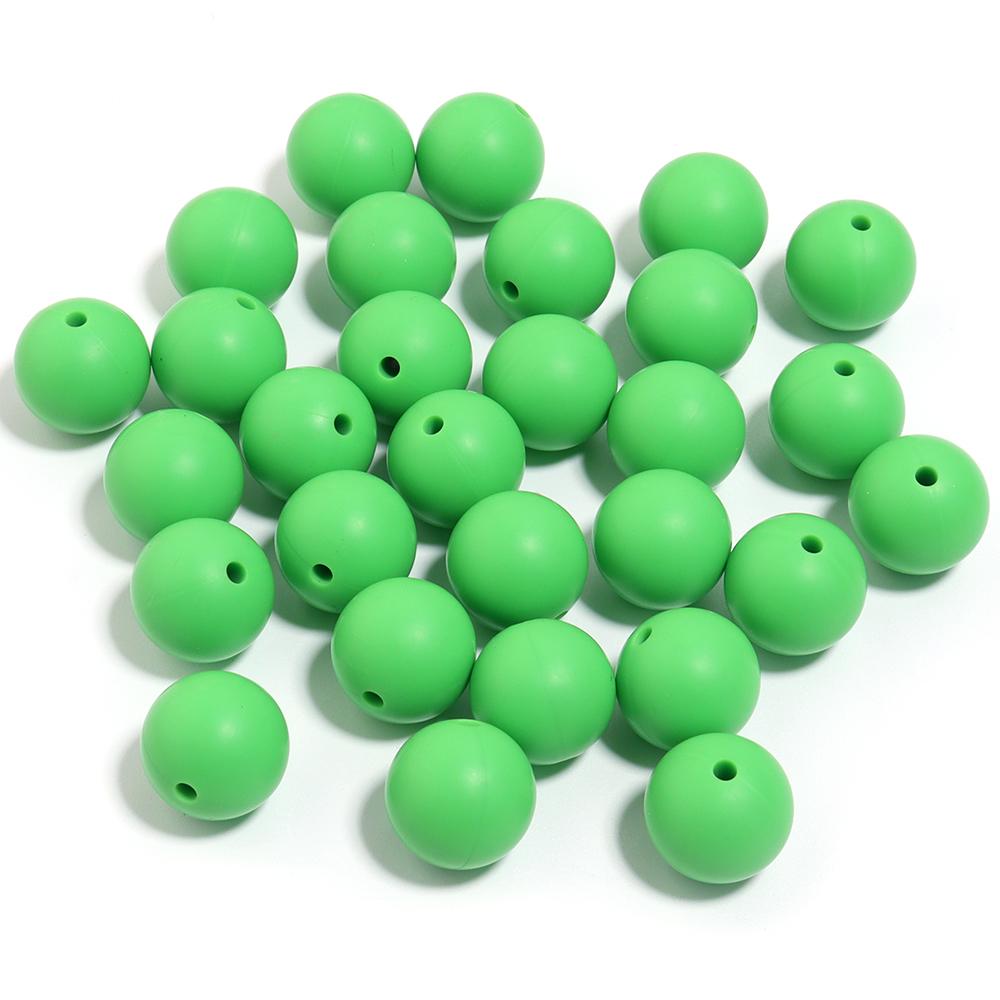 20pcs/Lot 12 15mm Candy Color Round Acrylic Imitation Silicone Beads Round Spacer Loose Bead for DIY Jewelry Making Accessories
