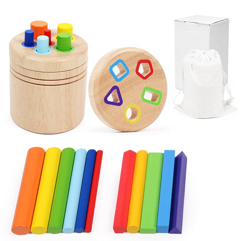 Kids Montessori Color Sorting Toy for Toddlers Wooden Fine Motor Skill Toy for Kids Educational Sensory Learning Game Gifts