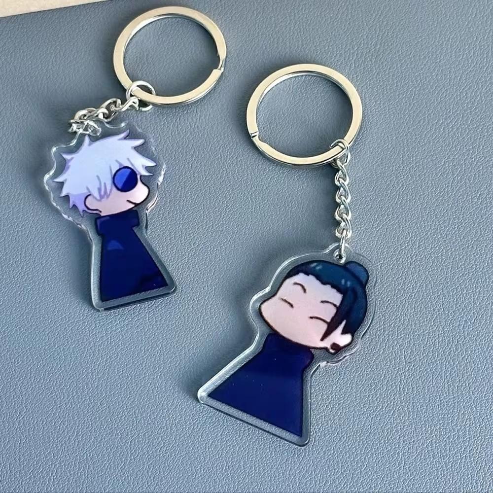 Anime Funny Gojo Satoru Geto Suguru Cosplay Keychain Bag Pendant Keyring Jewelry Gift