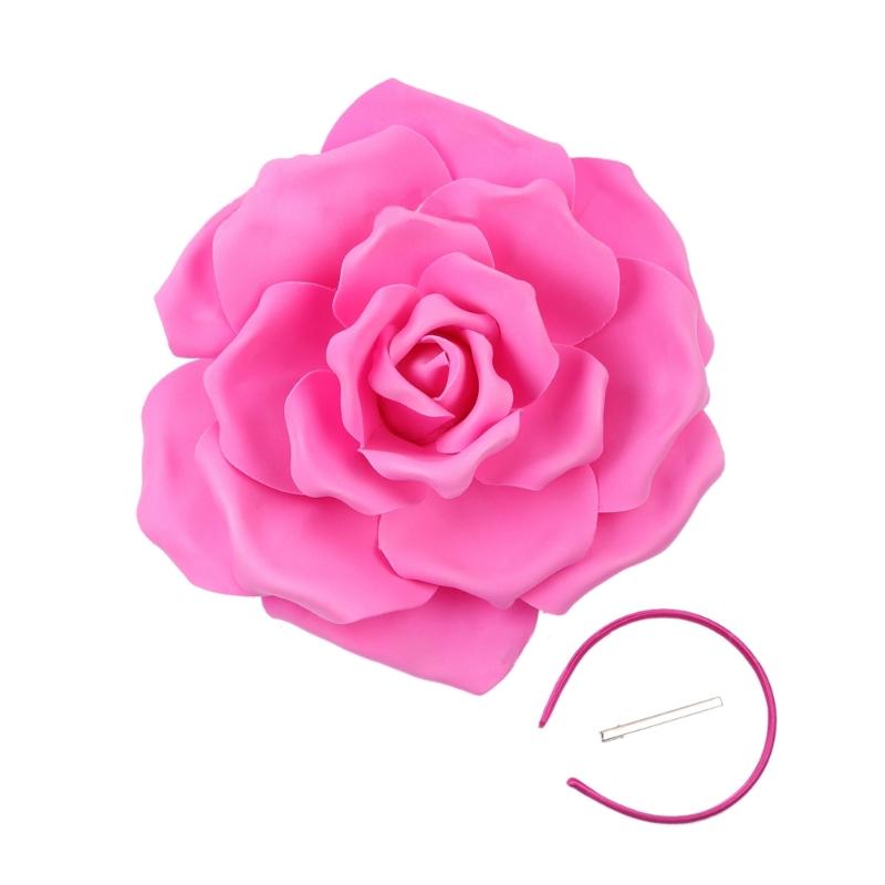 

1920s Flower Headband for Women Flapper Headpiece Accessories for Cosplay Party Elegant Beading Oversized Rose Headband