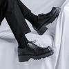 Square top thick soled men's leather shoes Fashion designer style Youth Outdoor Trendy Party Handsome adult shoes Plus Size -46