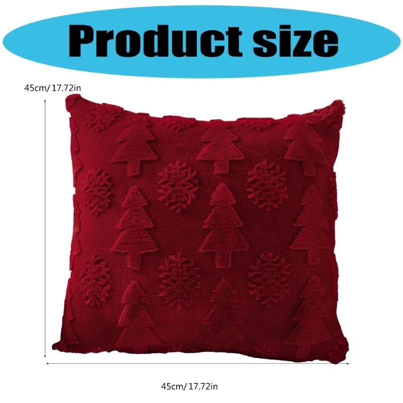 Christmas Celebration Pillow Cover With Invisible Closure Simple Cleaning Sturdy for Living Room Bedroom
