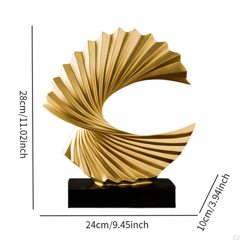 y Oceanic Wave Sculpture Bookshelf Ornament Modern Home Decor Abstract Resin Figurine Bedroom Living