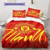 Man Utd Bedding Quilt Set Quilt Cover Pillowcase Home Decoration Birthday Gift (1 * Duvet Cover + 2 * Pillowcase, Without Core)