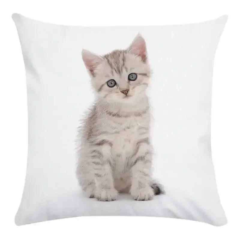 Animal Cute Cat Decorative Pillows Case Super Soft Print Cushion Cover  Living Room Decoration Accessories Home Decor for Chair