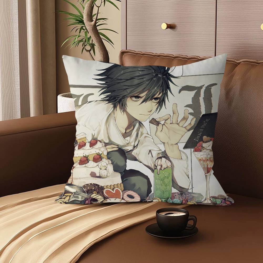 D-Смерть N-Тетрадь Мультяшные Анимационные Наволочки Домашнее Постельное Белье Декоративная Наволочка Свадебная Супер Мягкая Наволочка 12x12Inch