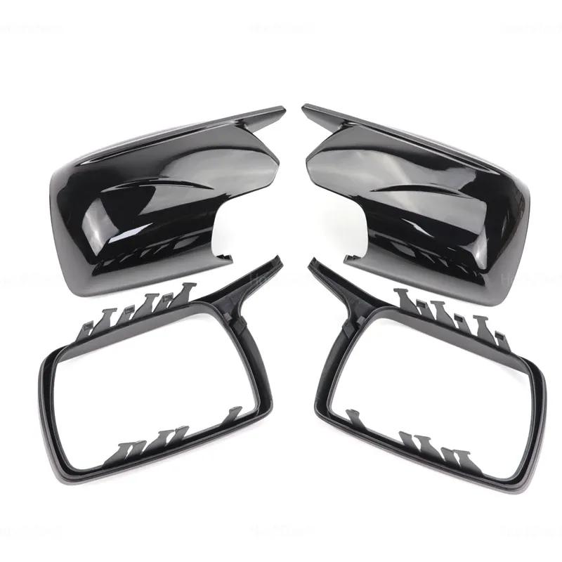 Bright Black Side Mirror Caps for BMW X3 X 3 E83 2003-2010 High Quality Replacement Style Carbon Fiber Mirror Cover with Tool