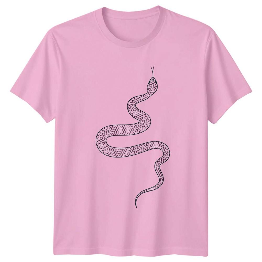 Stilisierte Schlange Minimalistisches Tattoo Design T-Shirt Okkult Reptil Tierwelt