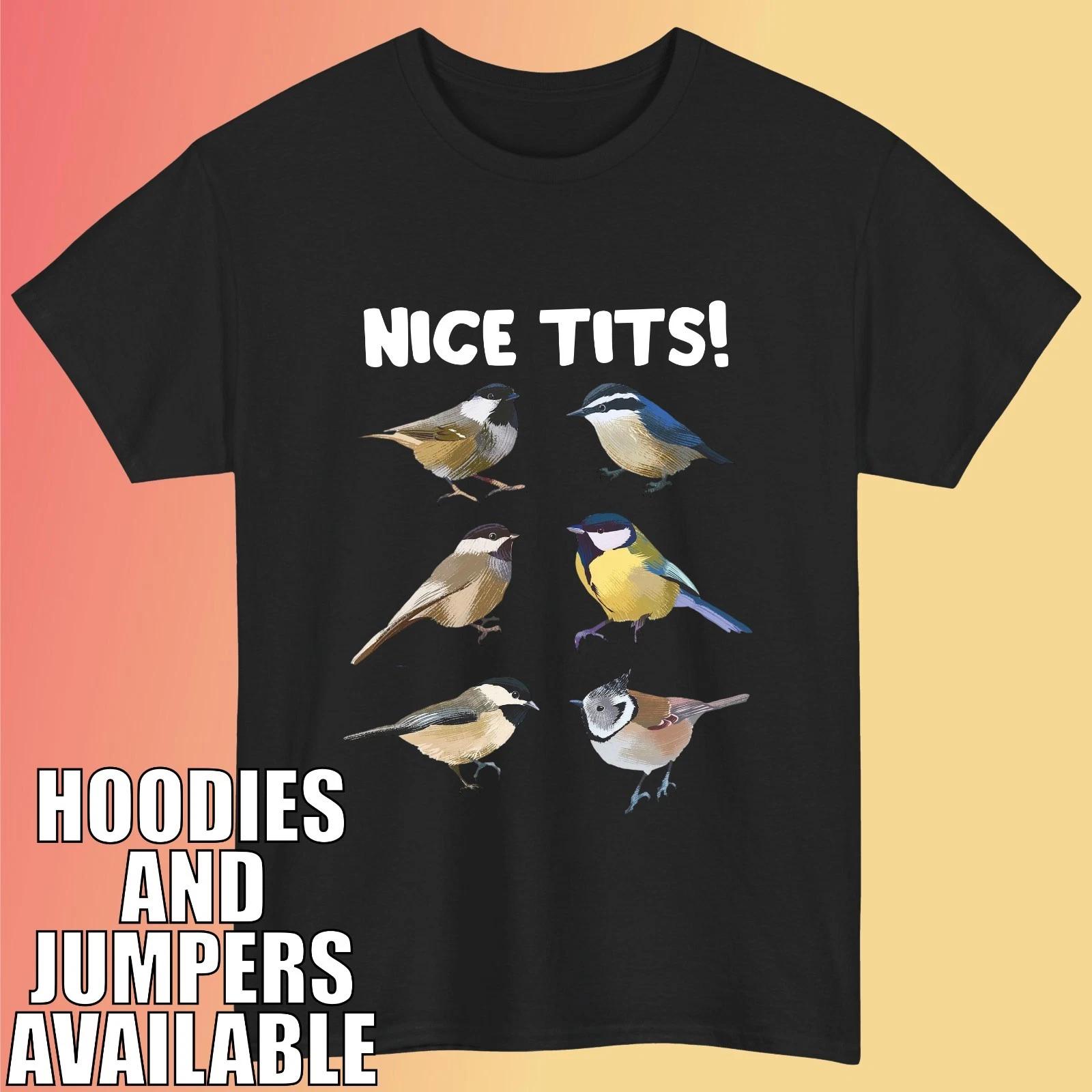 

Bird Watching Nice Ti*s Bird T-T-Shirt, Funny Adult Humor Men Meme Tee S