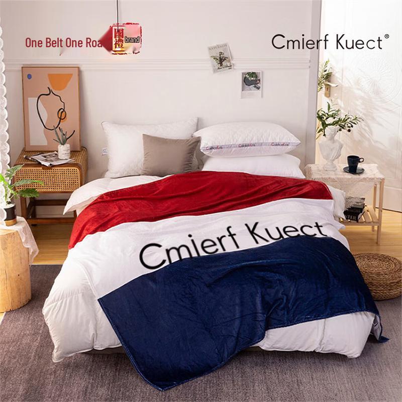 

Cmierf Kuect Horizontal Stripe Flannel Blanket