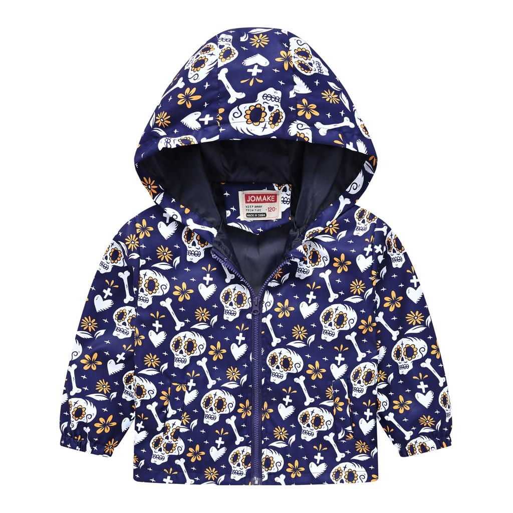 Middle and Large Children Boys and Girls Multi-color Printing Hooded Jacket Light Models of Fashion Jacket Children's Clothing