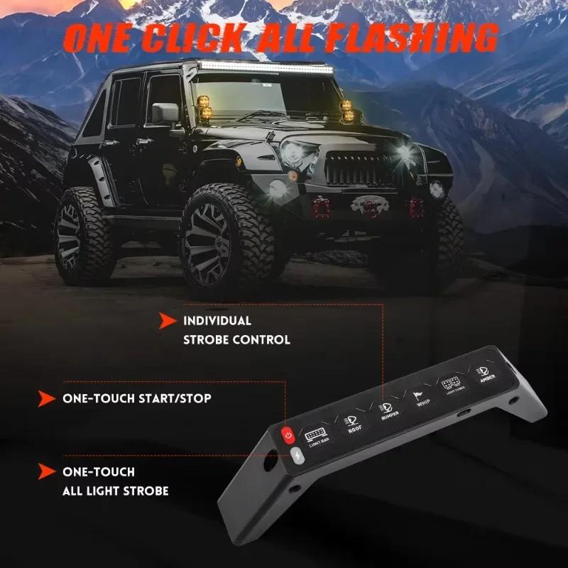 Grab Handle Switch Panel for Jeep Wrangler JL 2018-2025 Multifunction Wireless Grab Handle Switch for Jeep Gladiator 2020-2025