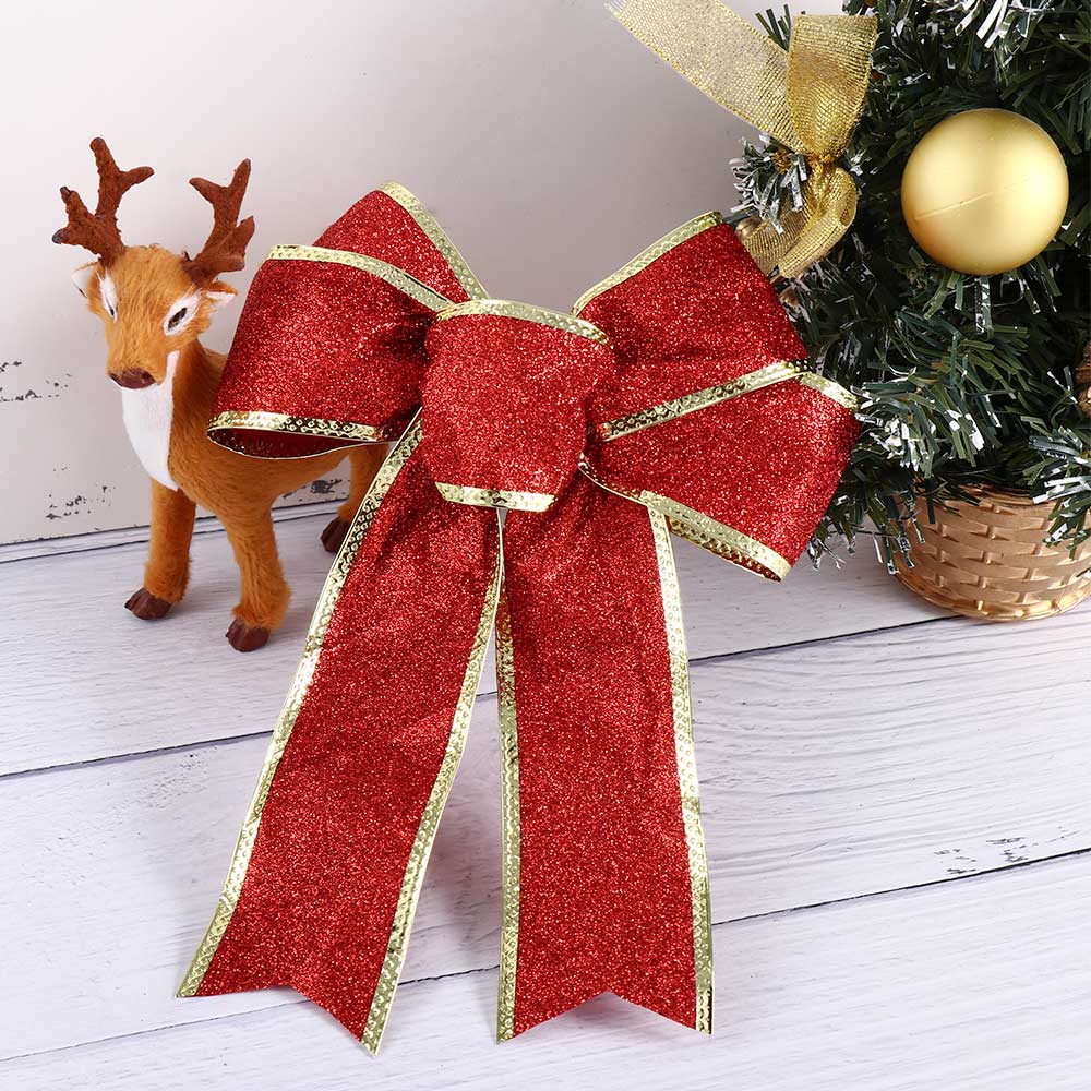 Pendant Bowknot Christmas Bows Christmas Tree Ornaments Ribbon Bows Home Decor Xmas Party Supplies