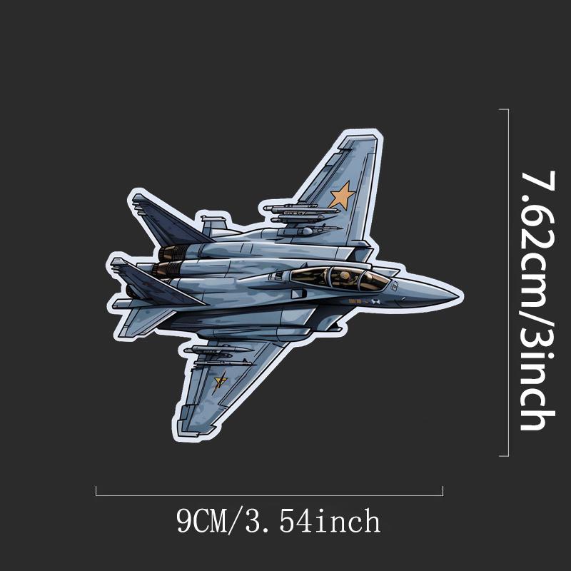 Realistic Fighter Jet Model Stickers Durable for Laptop, Car, Luggage, Skateboard & More - Perfect for Teens, Adults, Creative Decor & Gifting