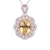 Natural Topaz Amethyst Citrine Pendant Necklace Women'S S925 Sterling Silver Color Treasure Jewelry