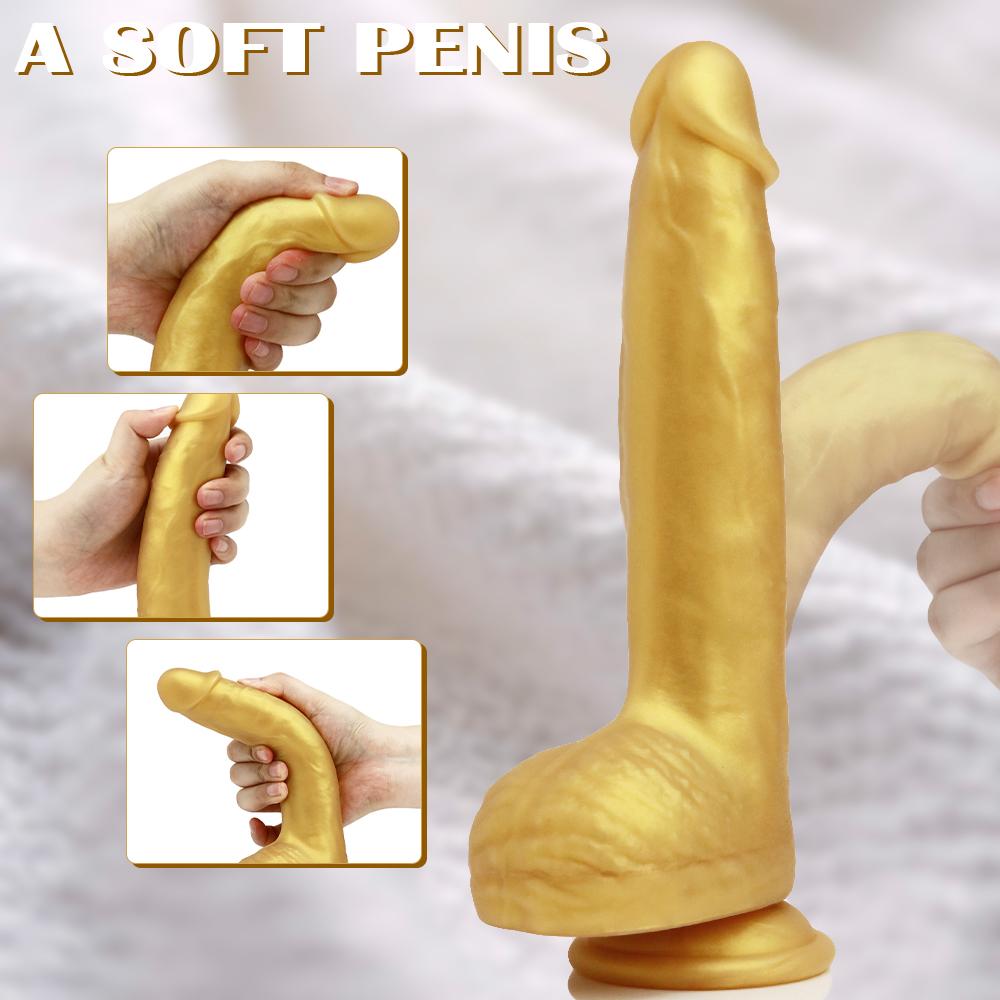 Silika Jel Süper Cilt Silikon Gerçekçi Yapay Penis Yumuşak Vantuz Büyük Büyük Strapon Penis Dick Yetişkin Seks Oyuncakları Kadınlar için Kadın Masturbator