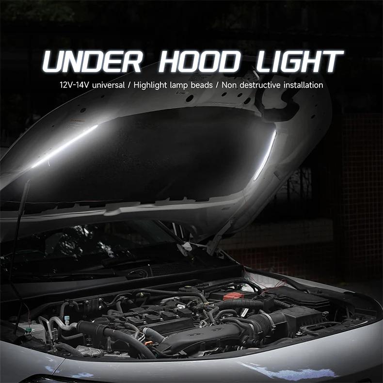 New 12V Car Engine Hood Lighting Emergency Maintenance Light Front Hood Light LED Car Decoration Light Accessories